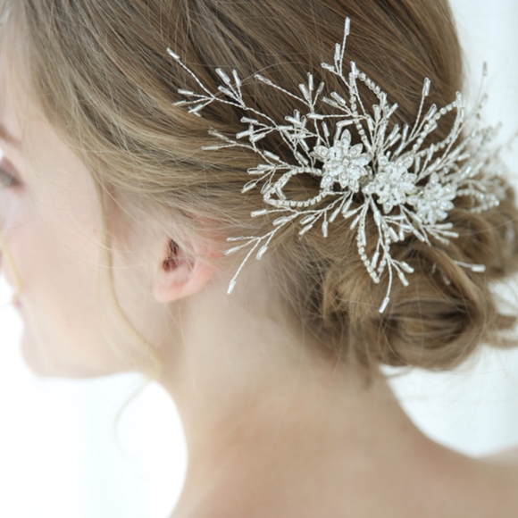 NEW Bride Headpiece Flower Crystal Bridal wedding main image 6
